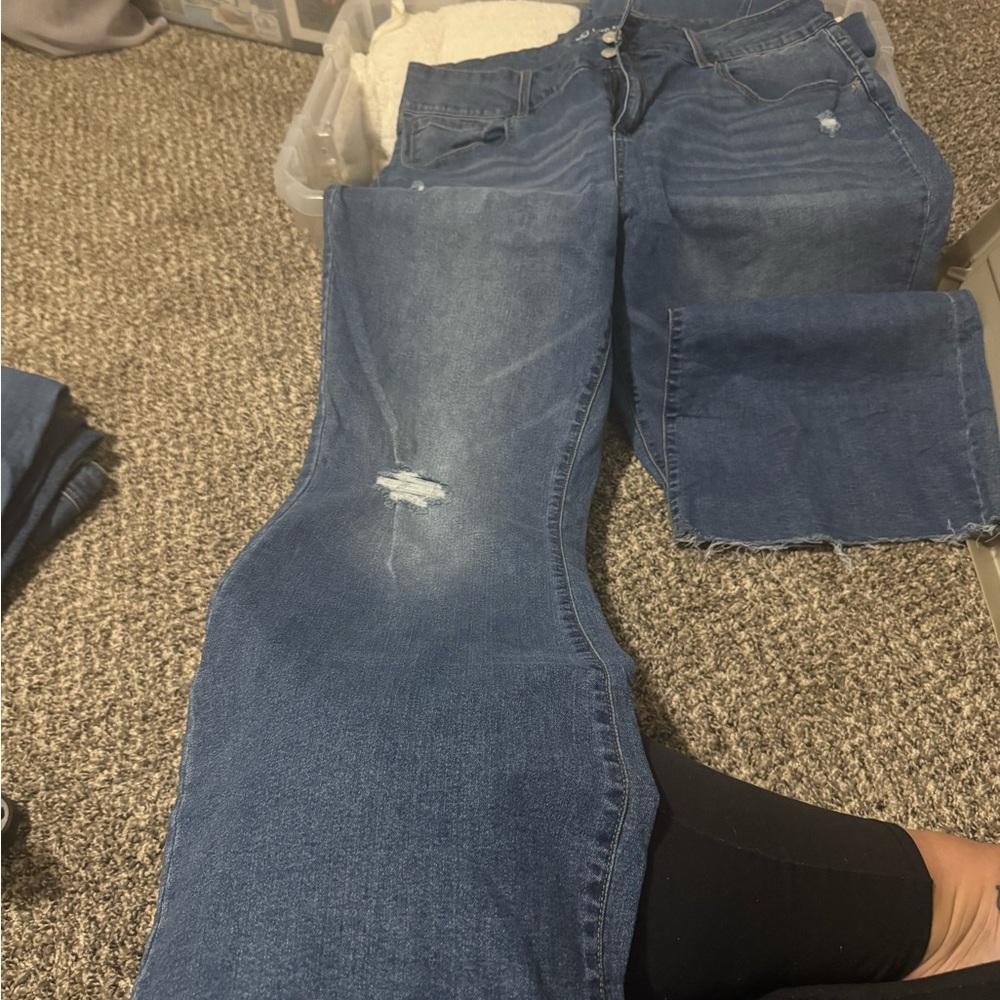 Women's Blue Distressed Jeans